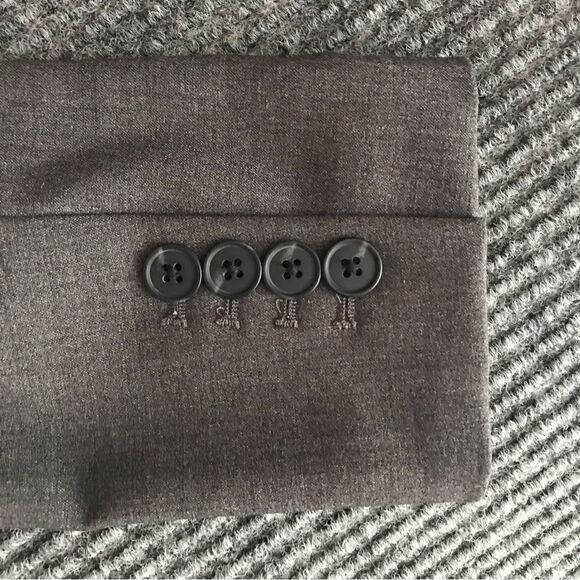 Worthington Blazer Women's Size 4 Grey One-Button Long Sleeve Front Pockets - Picture 10 of 12